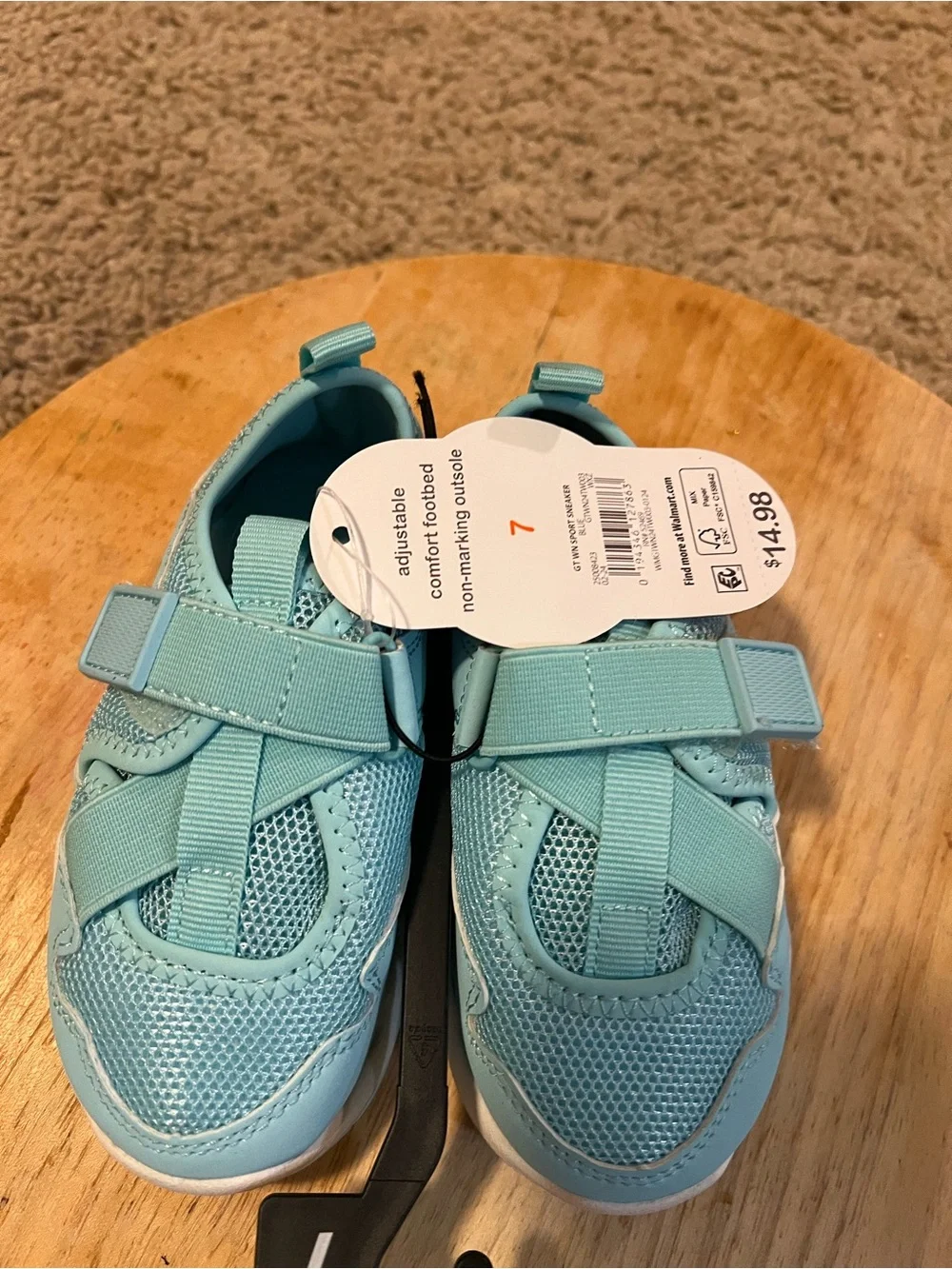 wonder nation Light Blue Hook-and-Loop Kids Sneakers